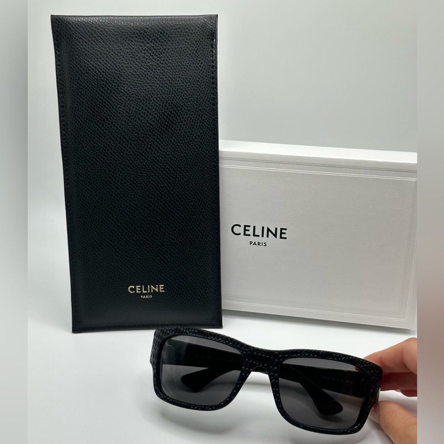 Celine Sunglasses CL4079IL 02A Black Square Unisex