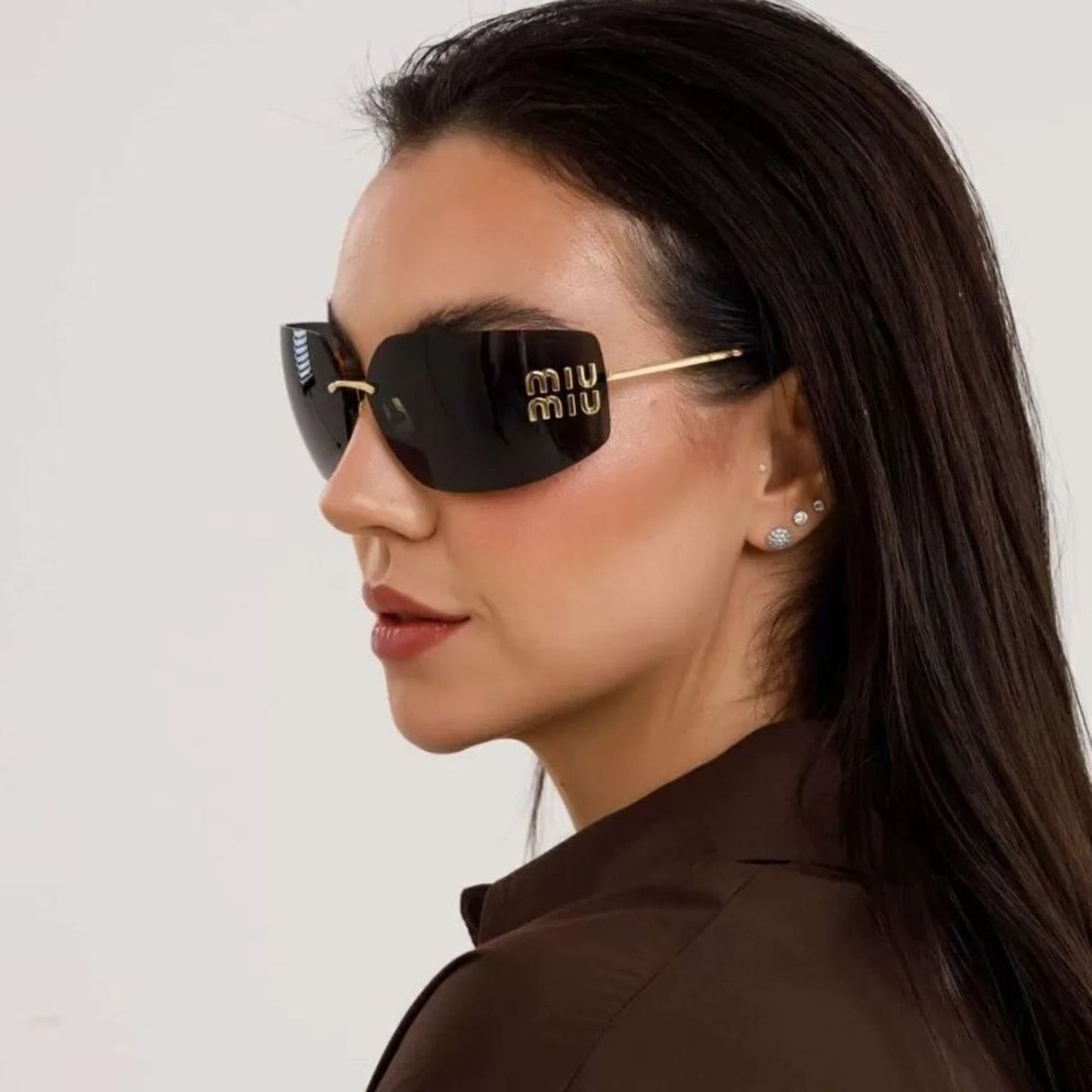 MIU MIU Sunglasses MU54YS 5AK5S0 Gold/Dark Grey Women