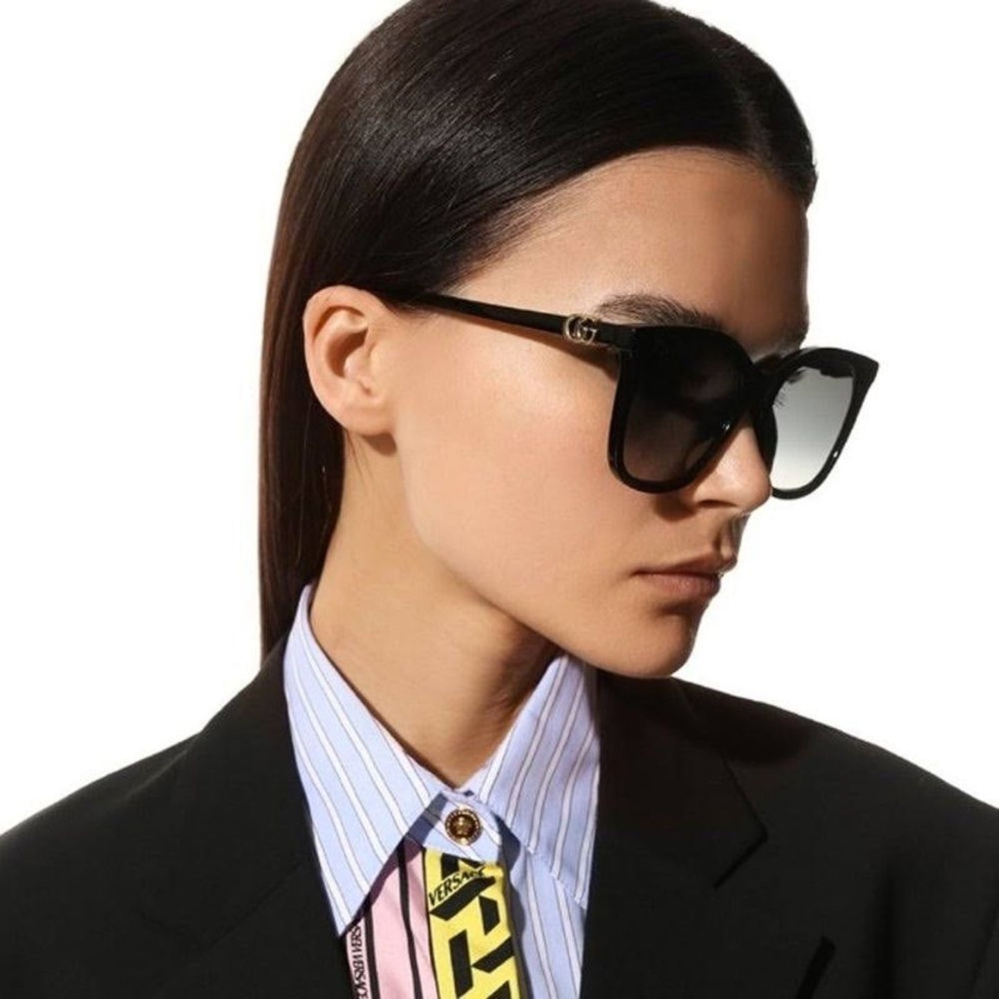 Gucci Sunglasses GG1071S 001 Black/Grey Women