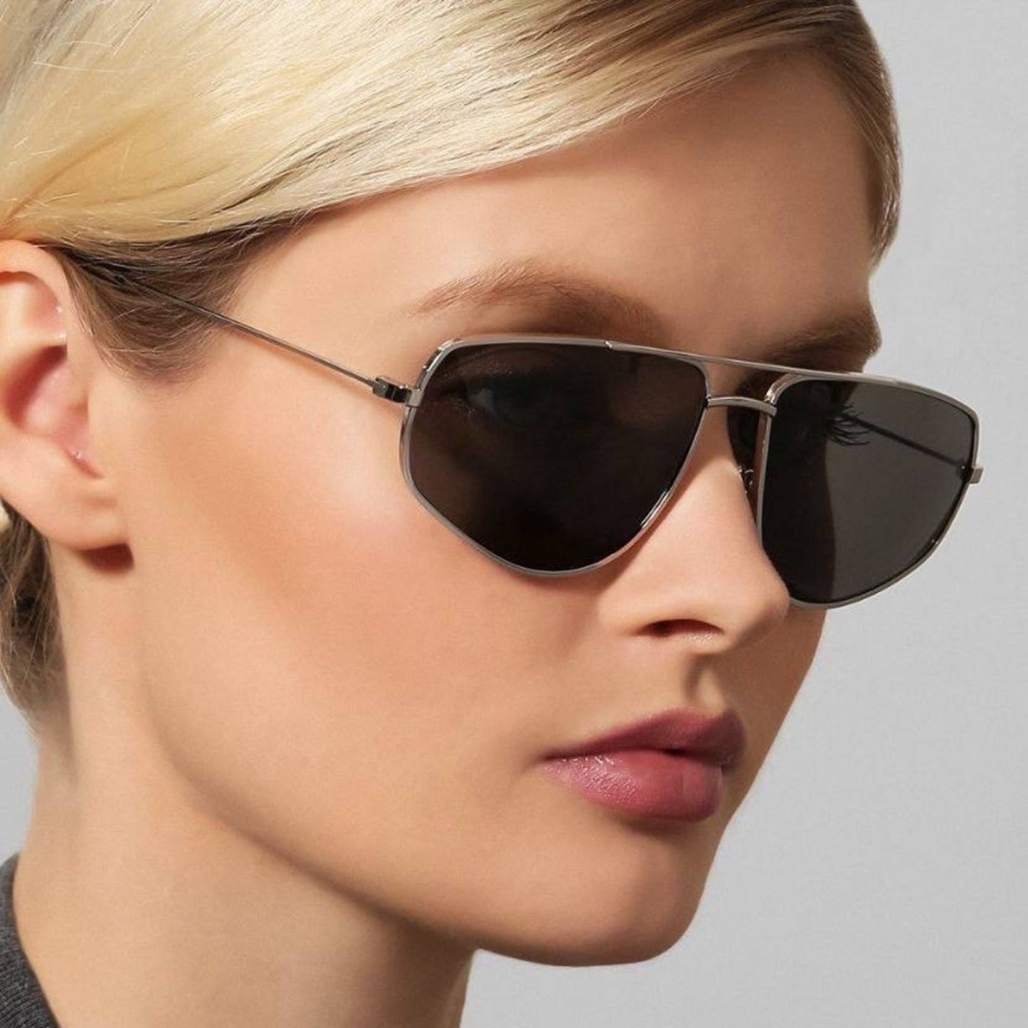 Celine Sunglasses CL40083U 6030N Gold Aviator with Green Lens Unisex