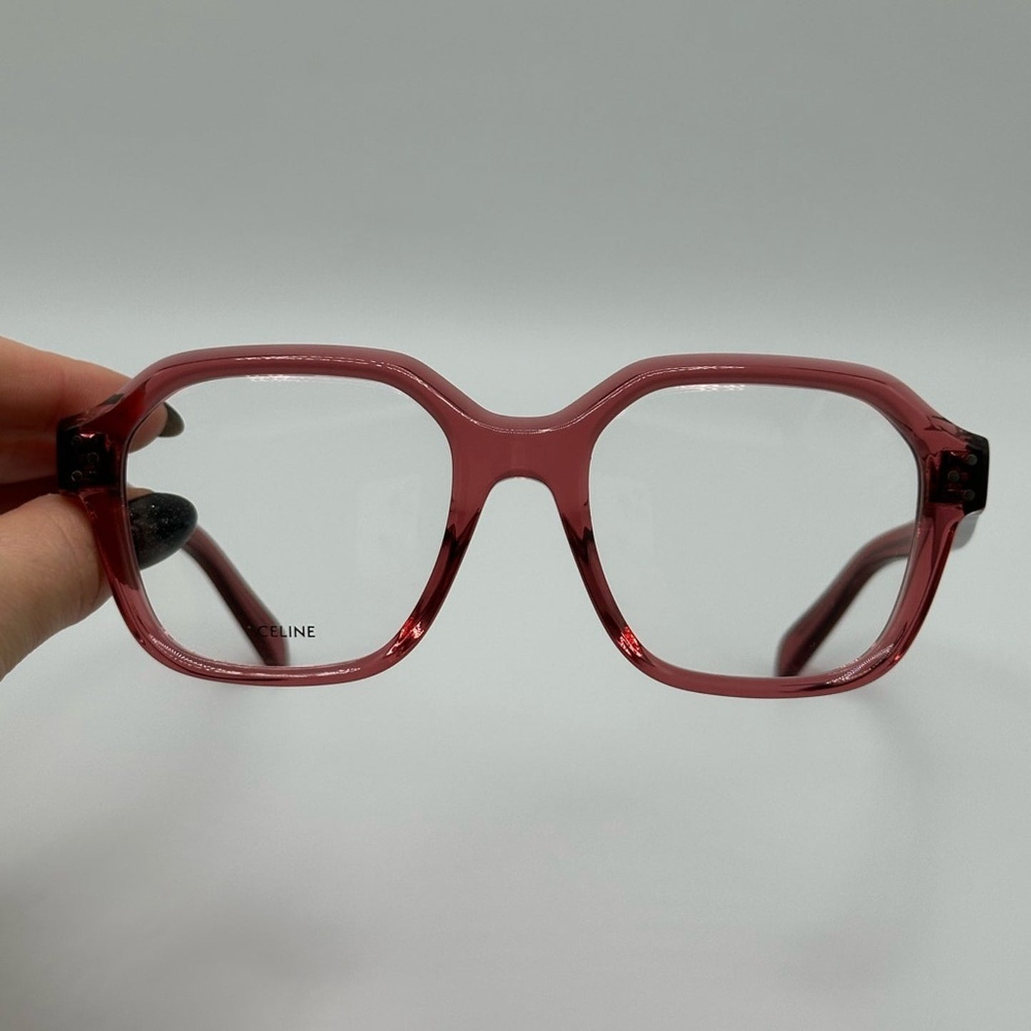 Celine Eyeglasses CL50096I 52074 Shiny Transparent Terracotta Women