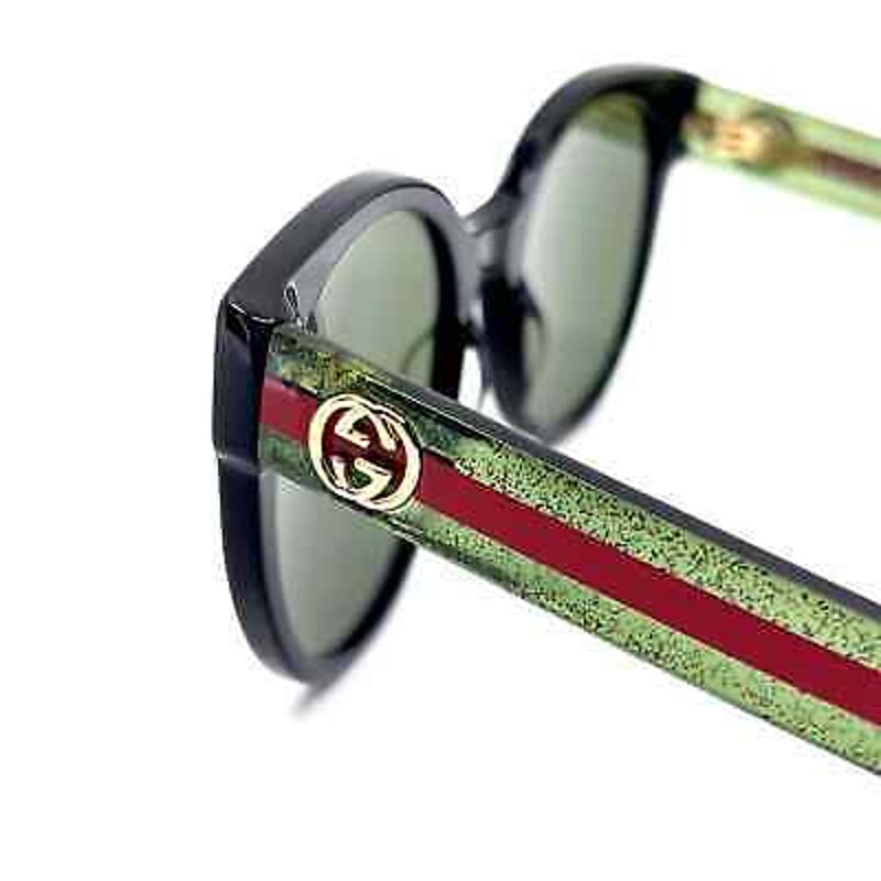 Gucci Sunglasses GG0035SN 002 Black/Green Women