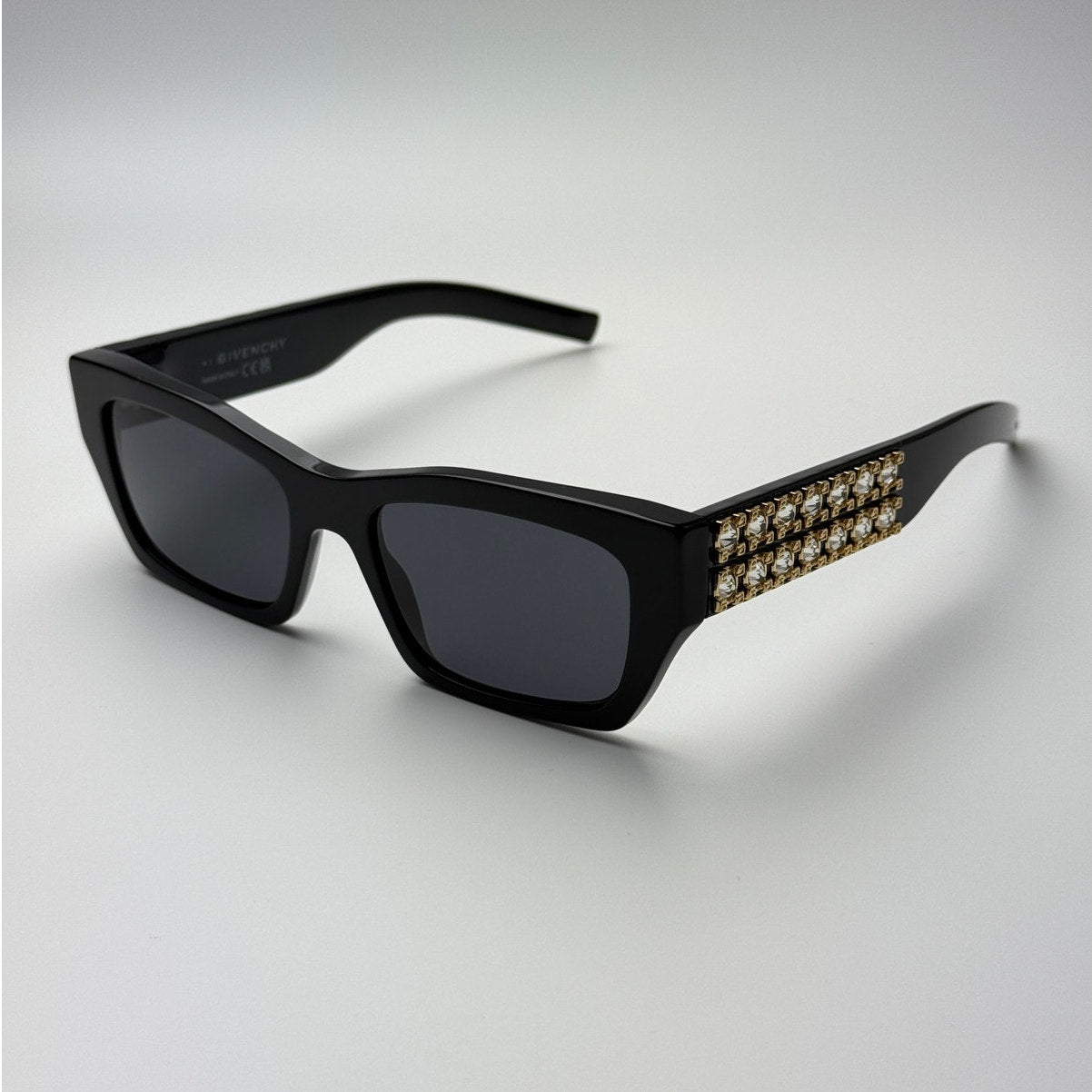 Givenchy Sunglasses GV40077I 01A Shiny Black and Studs/Grey Women