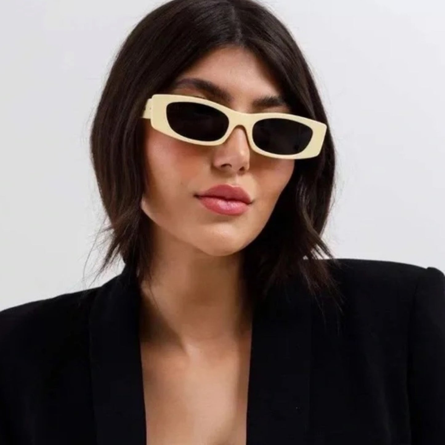 Celine Sunglasses CL40245U 5539A Shiny Solid Butter Beige Grey Women