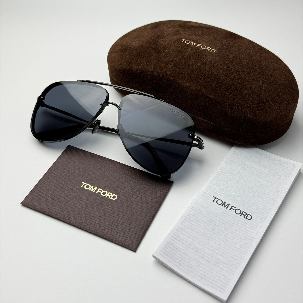TOM FORD Sunglasses FT1071 01A Leon Shiny Black/Smoke Grey Men