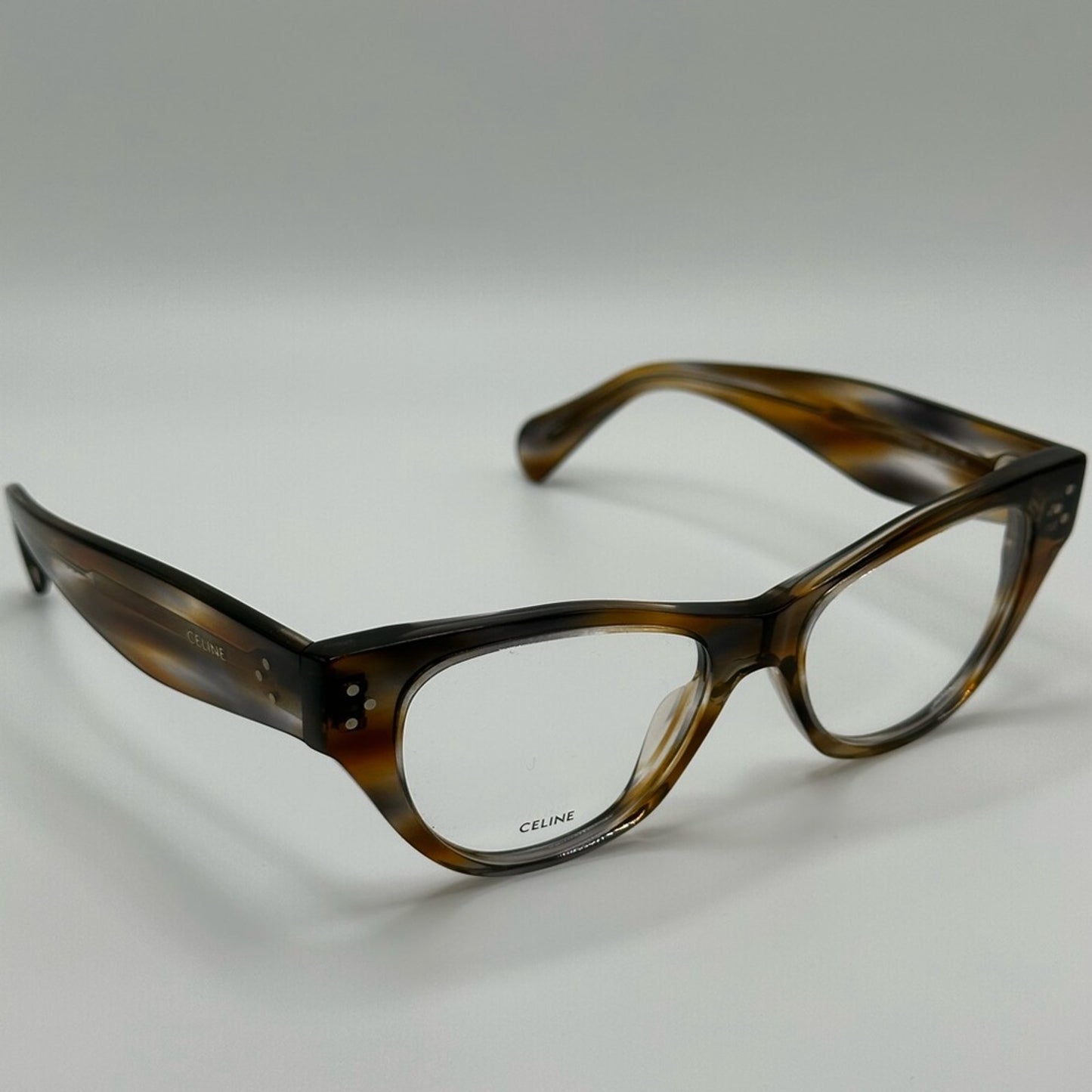 Celine Eyeglasses CL50040I 50055 Striped Brown Grey Women