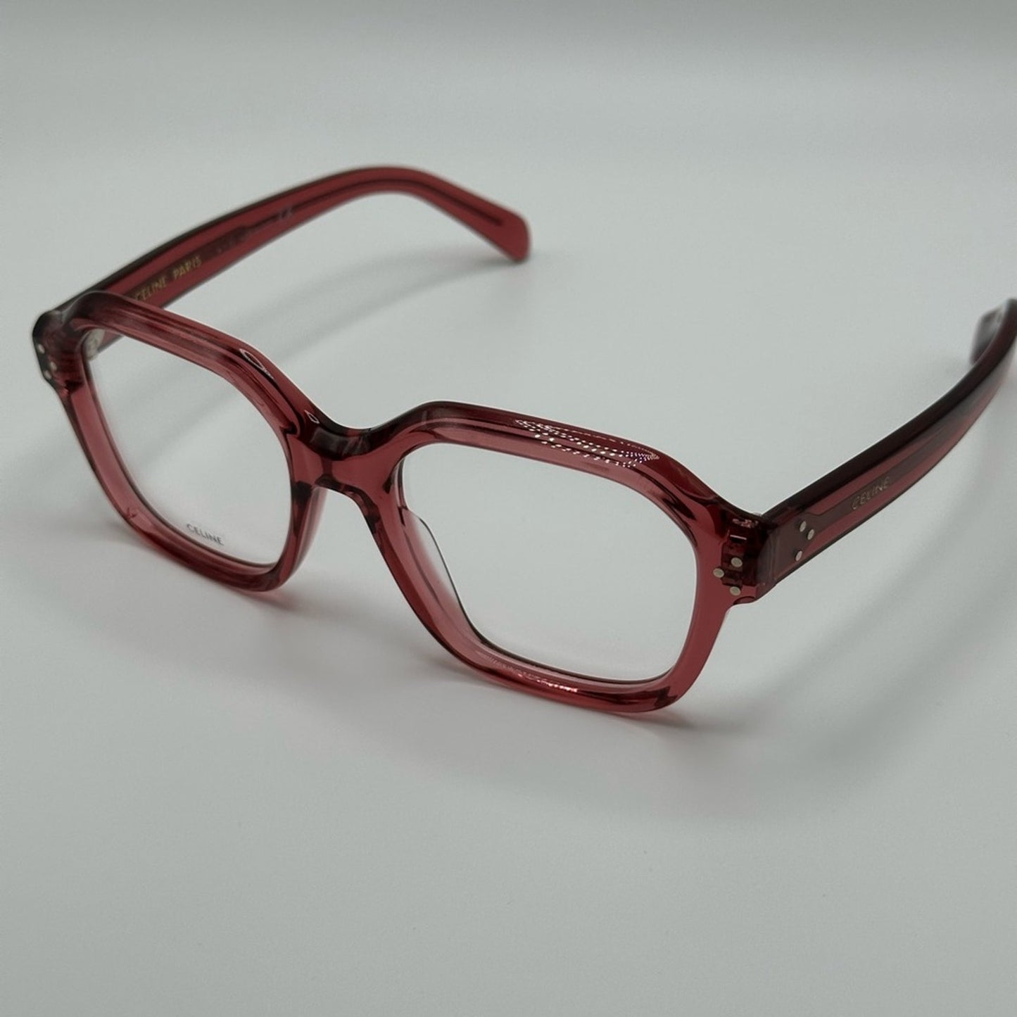 Celine Eyeglasses CL50096I 52074 Shiny Transparent Terracotta Women