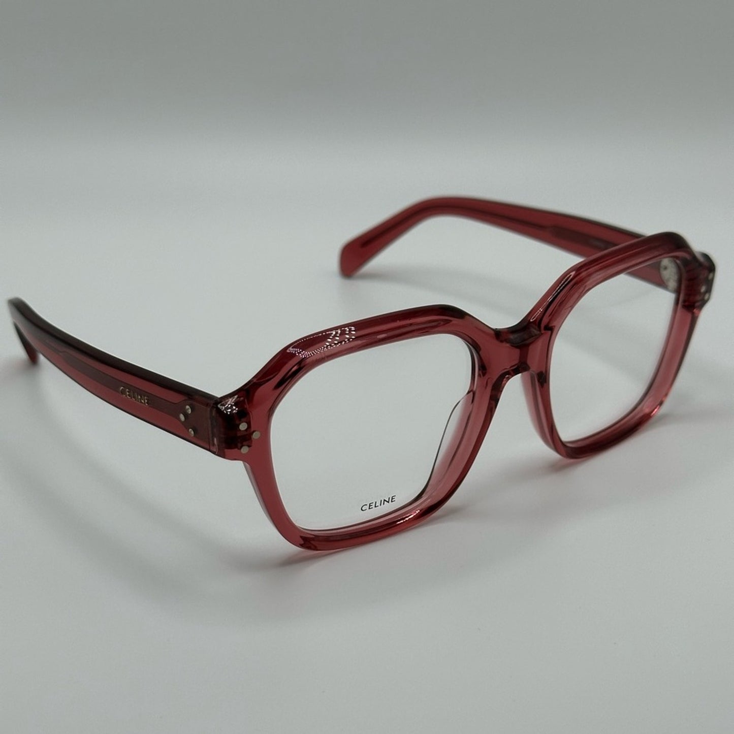 Celine Eyeglasses CL50096I 52074 Shiny Transparent Terracotta Women