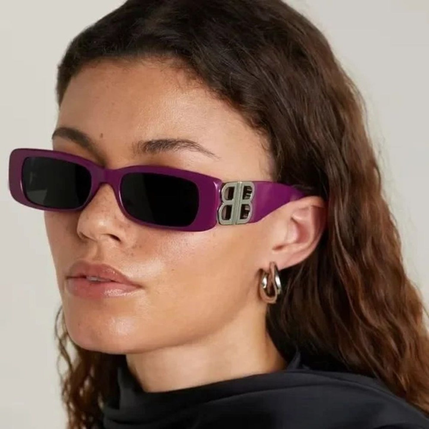 BALENCIAGA Sunglasses BB0096S 016 Fuchsia/Silver/Grey Unisex