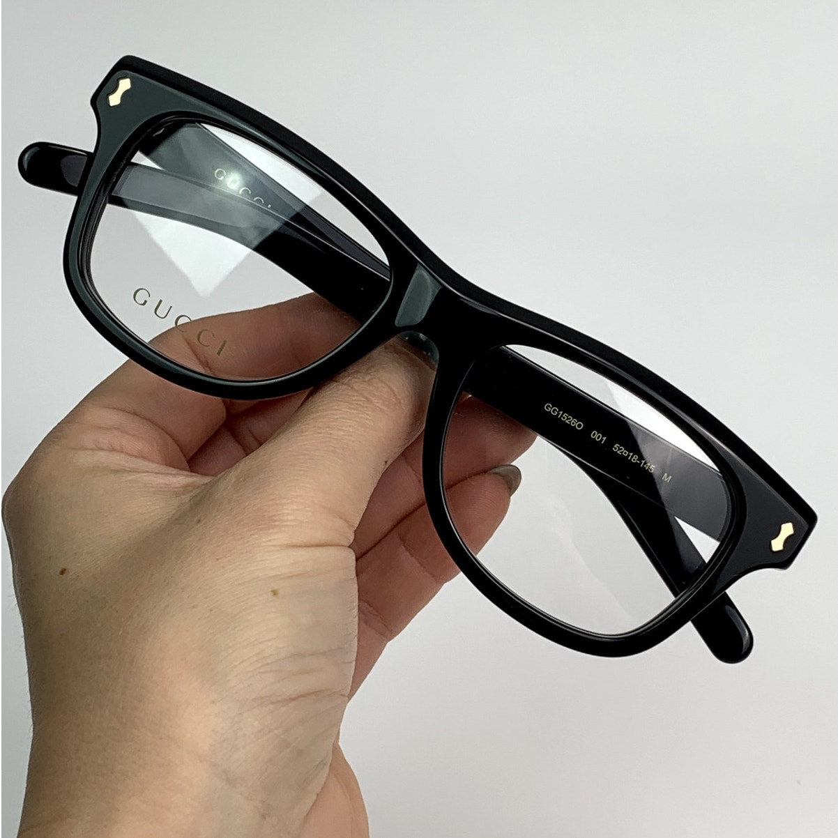 Gucci Eyeglasses GG1526O 001 Black Transparent Men