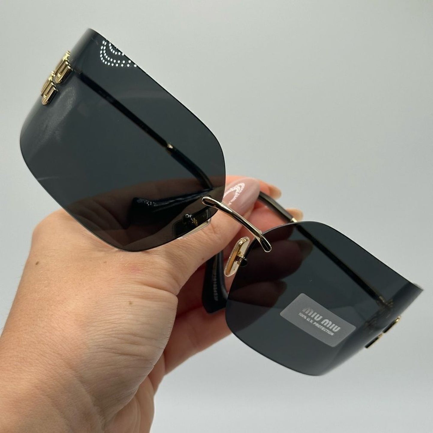 MIU MIU Sunglasses MU54YS 5AK5S0 Gold/Dark Grey Women
