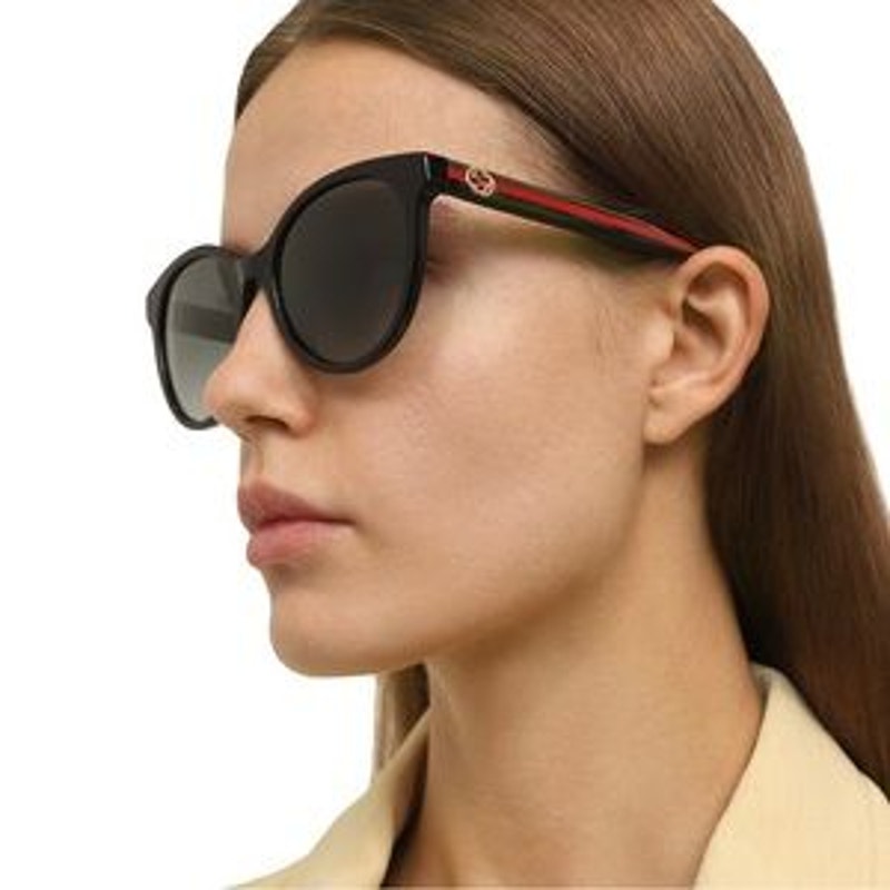 Gucci Sunglasses GG0035SN 002 Black/Green Women
