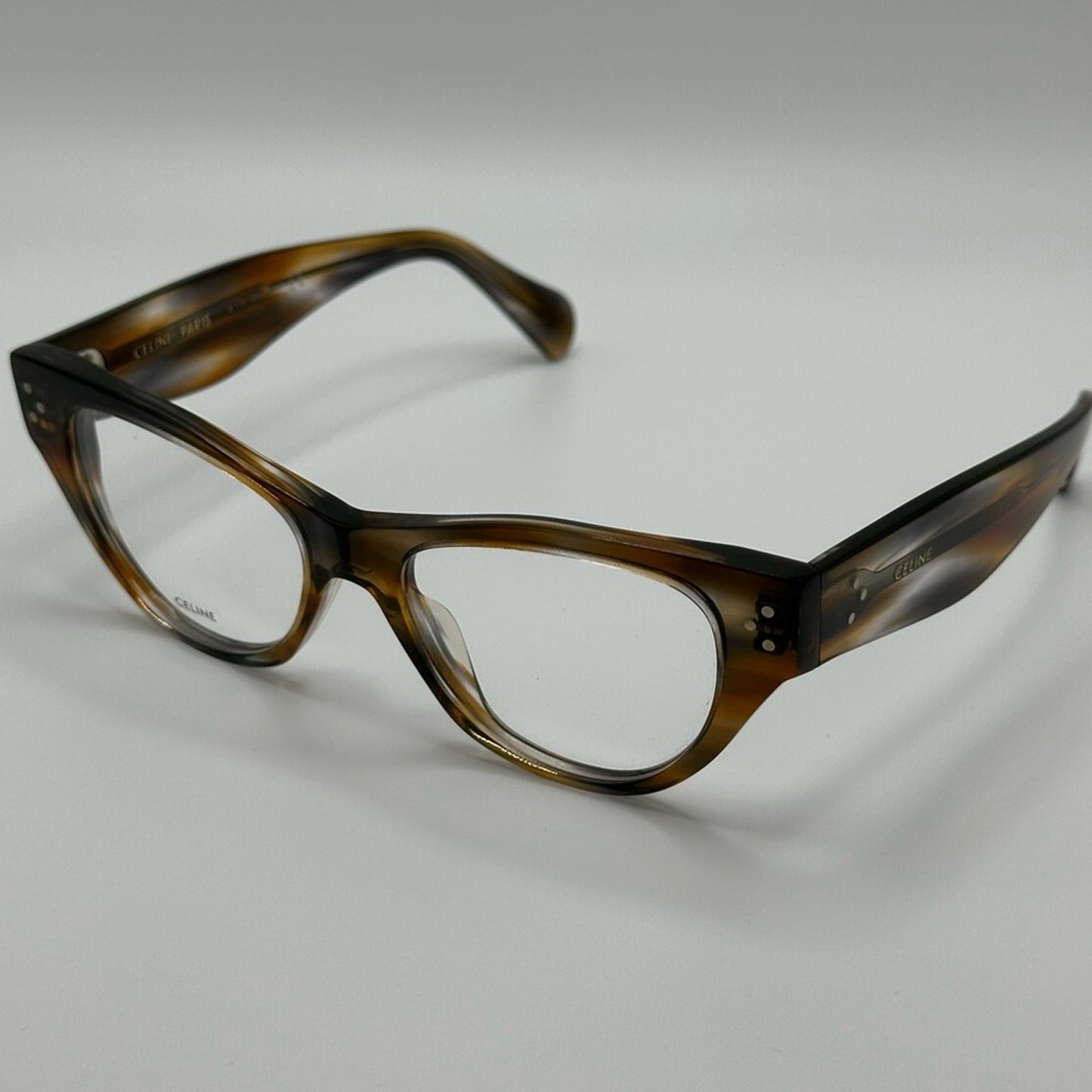 Celine Eyeglasses CL50040I 50055 Striped Brown Grey Women
