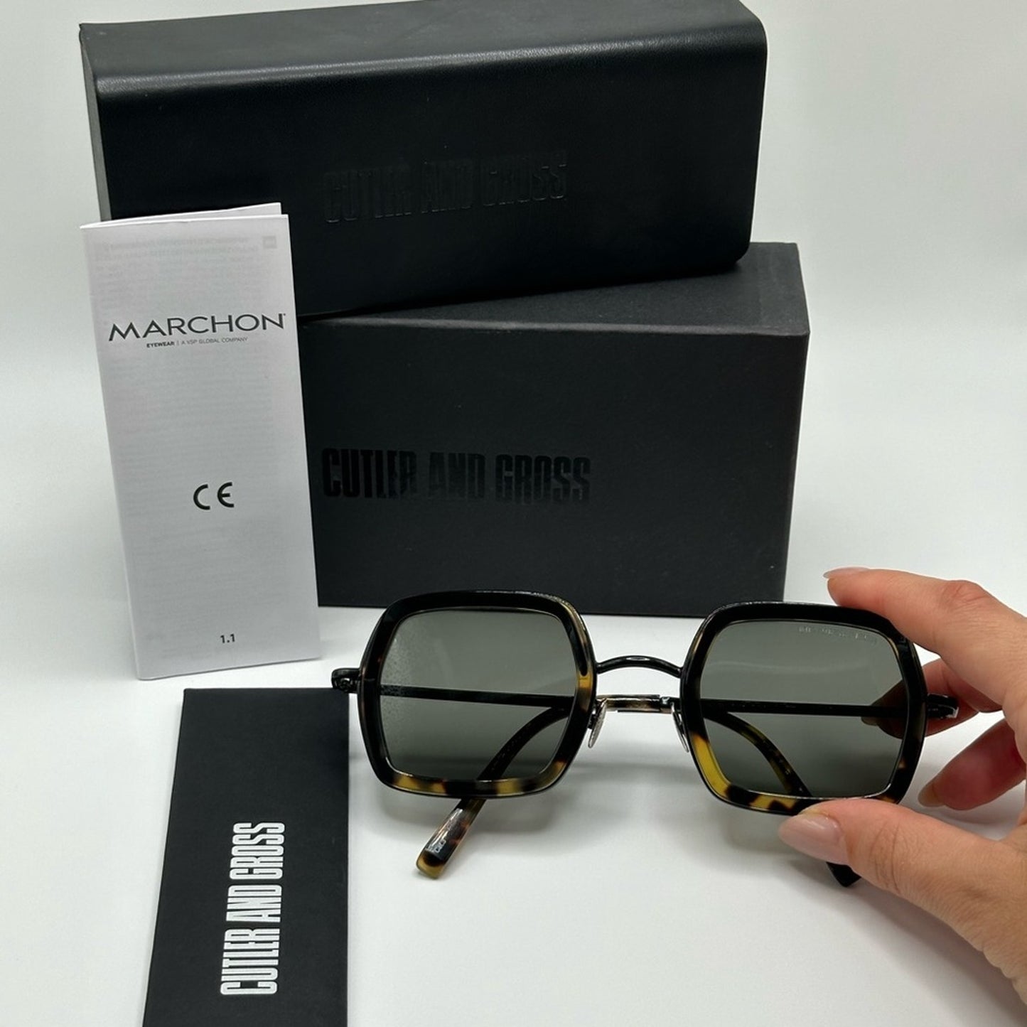 CUTLER AND GROSS Sunglasses CG1301S 004 Black/Brown/Grey Unisex