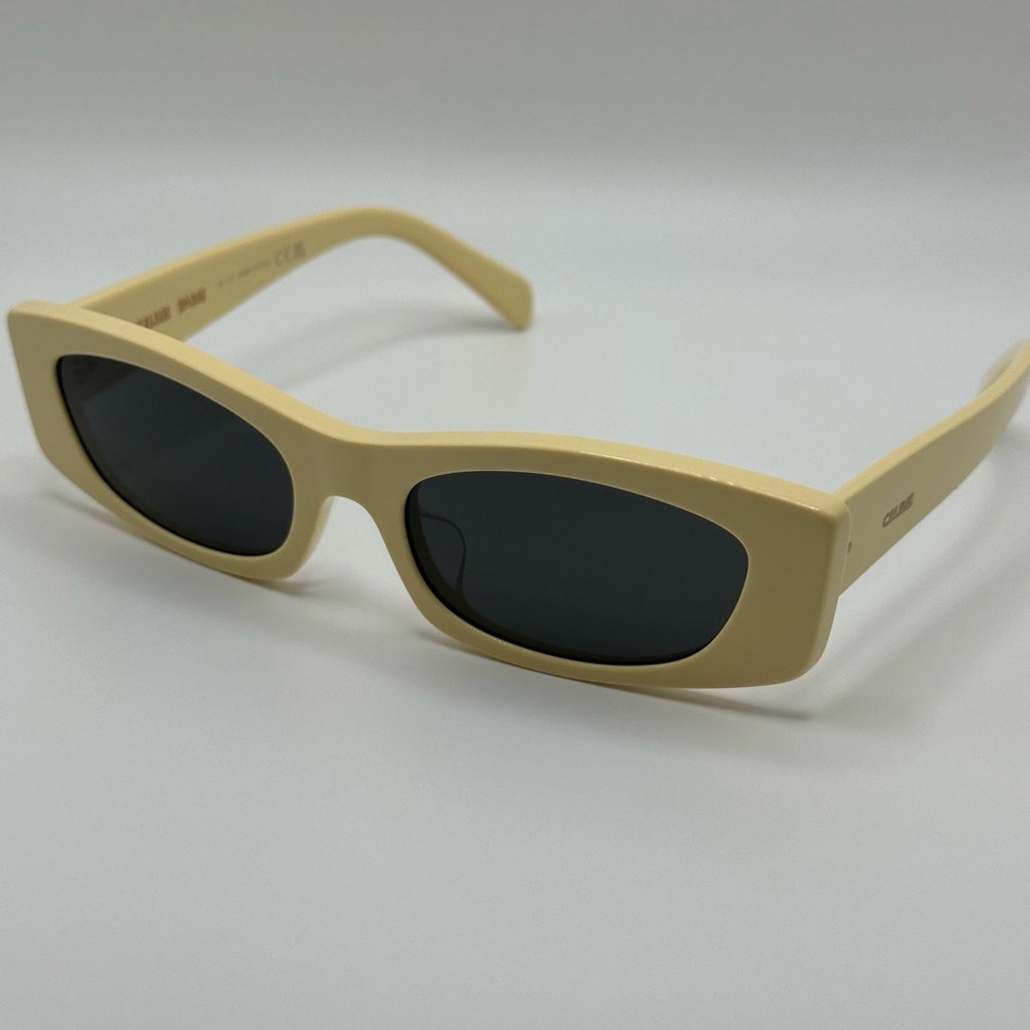 Celine Sunglasses CL40245U 5539A Shiny Solid Butter Beige Grey Women