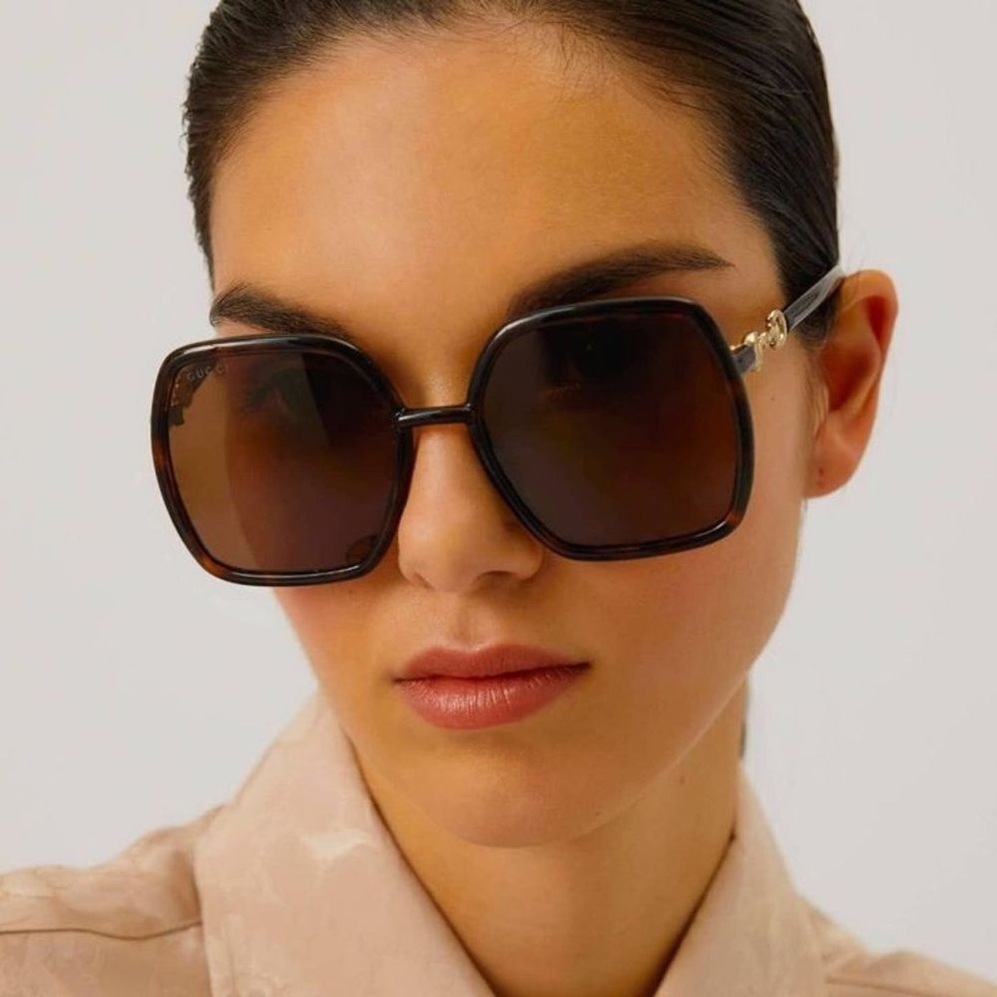 Gucci Sunglasses GG0890S 002 Havana Bronw Women