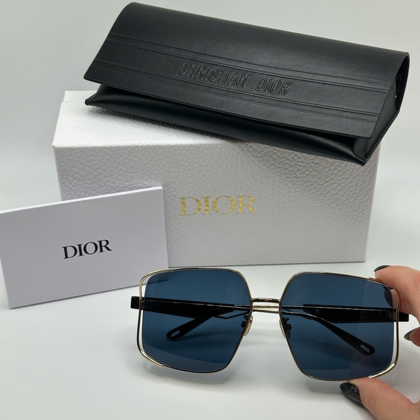 Dior Sunglasses Archidior S1U Shiny Gold Blue Women