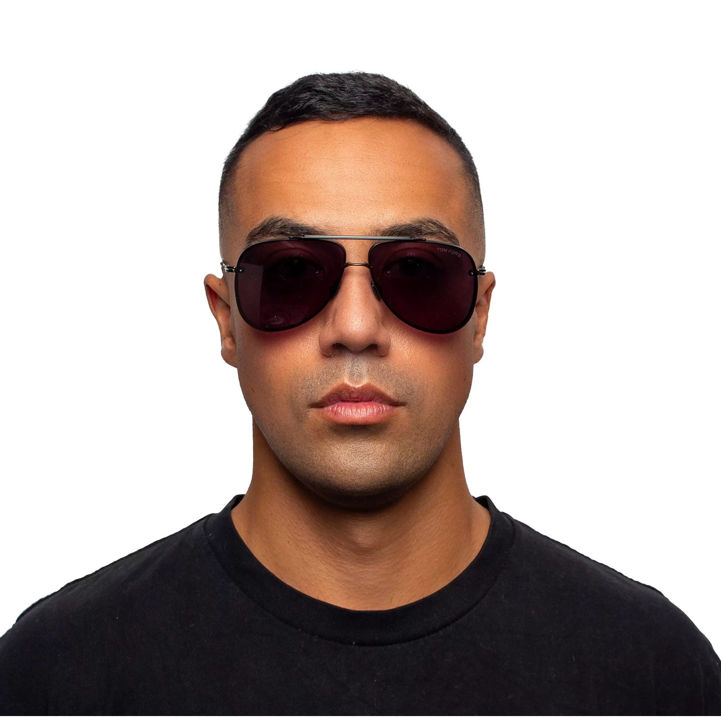 TOM FORD Sunglasses FT1071 01A Leon Shiny Black/Smoke Grey Men