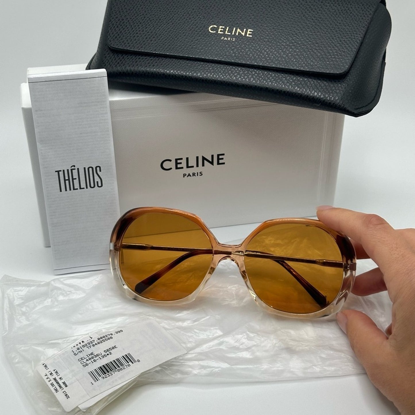 Celine Sunglasses CL40036U 5650E Silver Orange Women