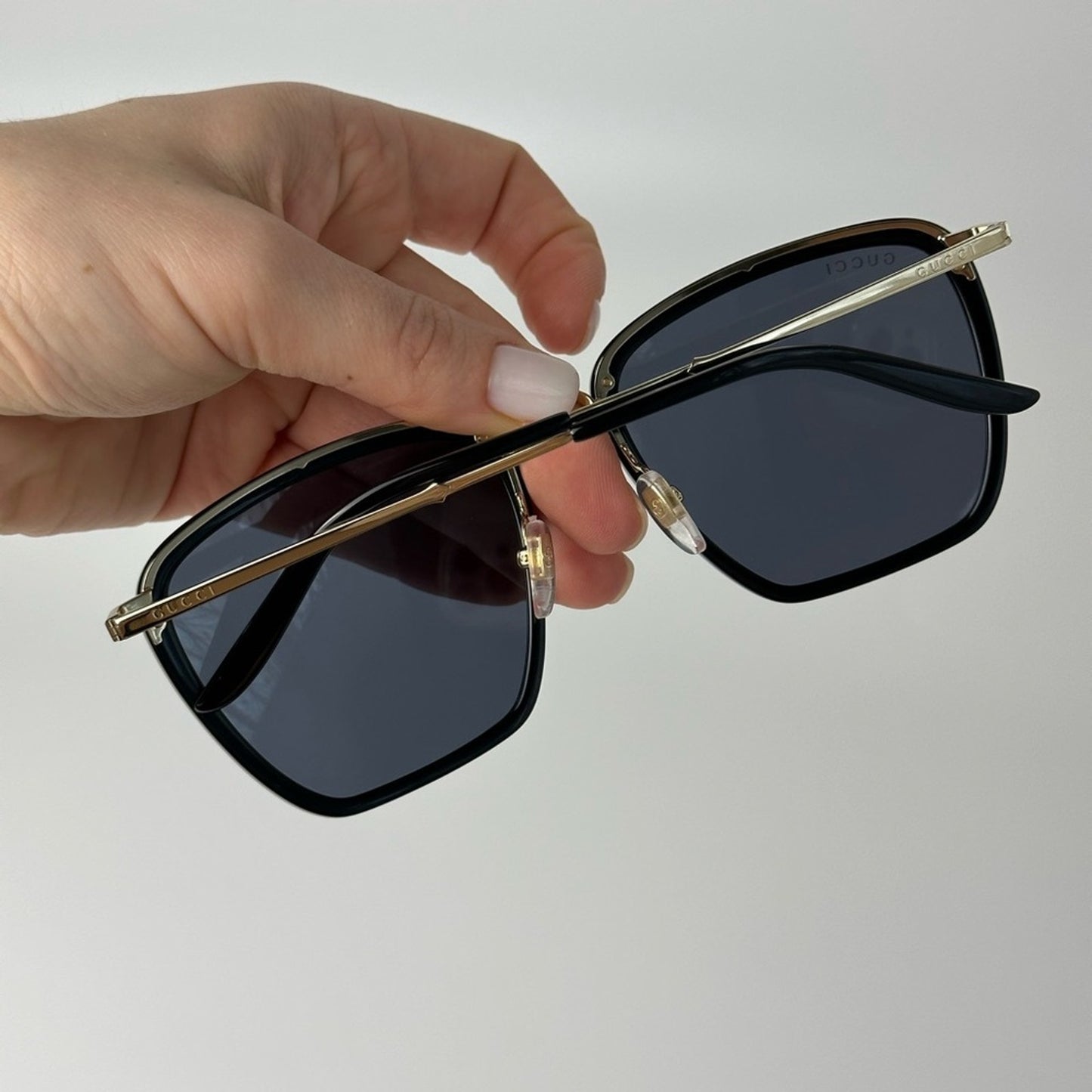Gucci Sunglasses GG0673S 001 Black Gold Grey Unisex