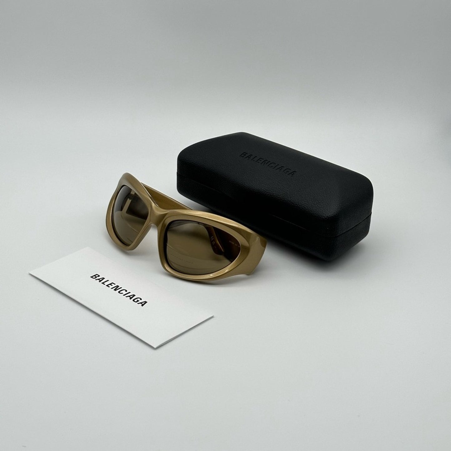 BALENCIAGA Sunglasses BB0228S 004 Gold Brown Unisex