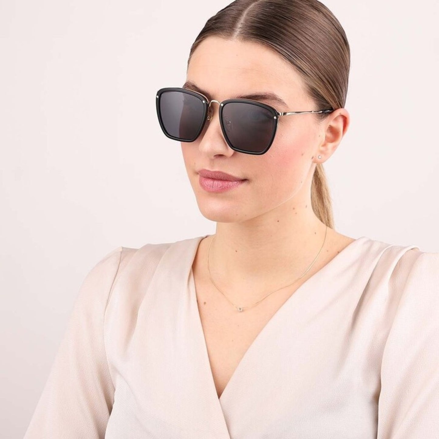 Gucci Sunglasses GG0673S 001 Black Gold Grey Unisex