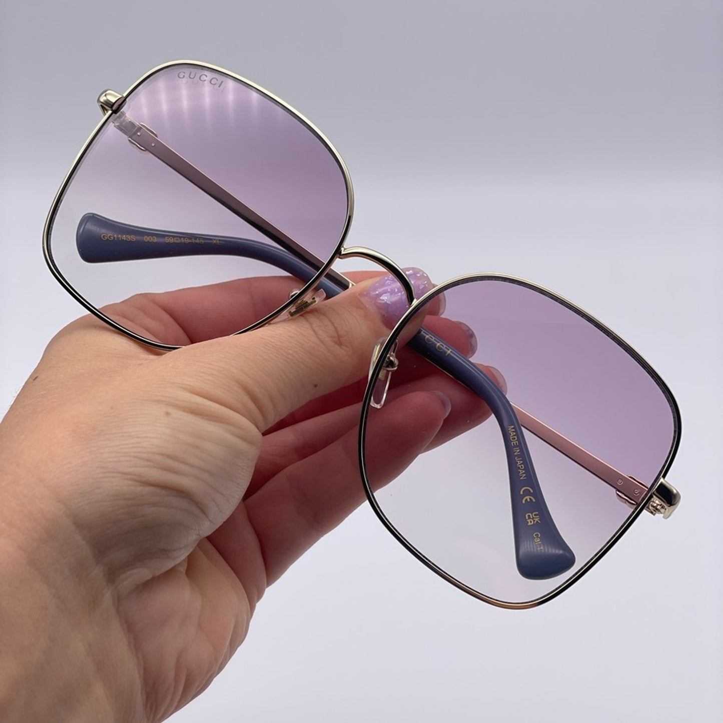 Gucci Sunglasses GG1143S 003 Gold/Violet Women