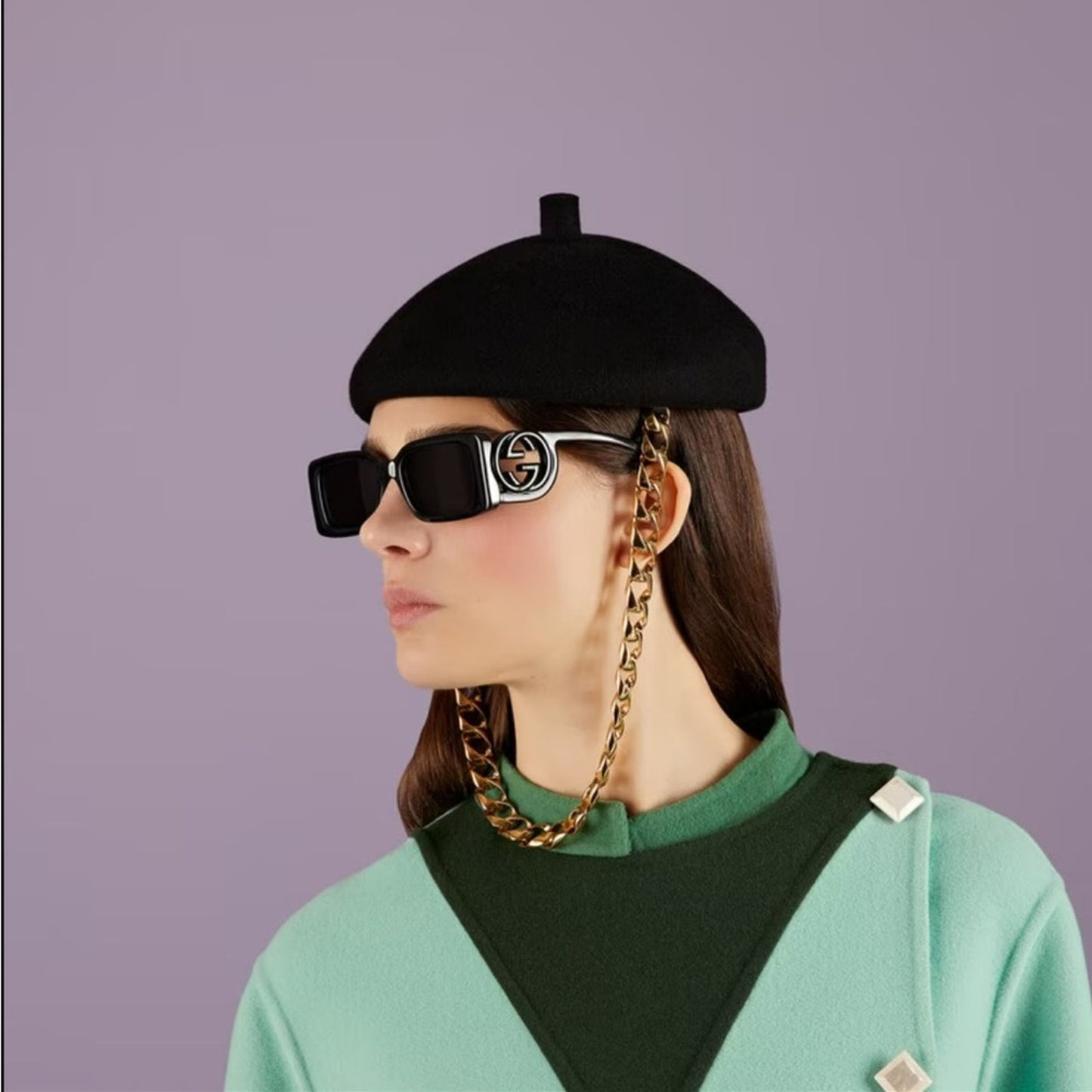 Gucci Sunglasses GG1325S 001 Black Grey Women