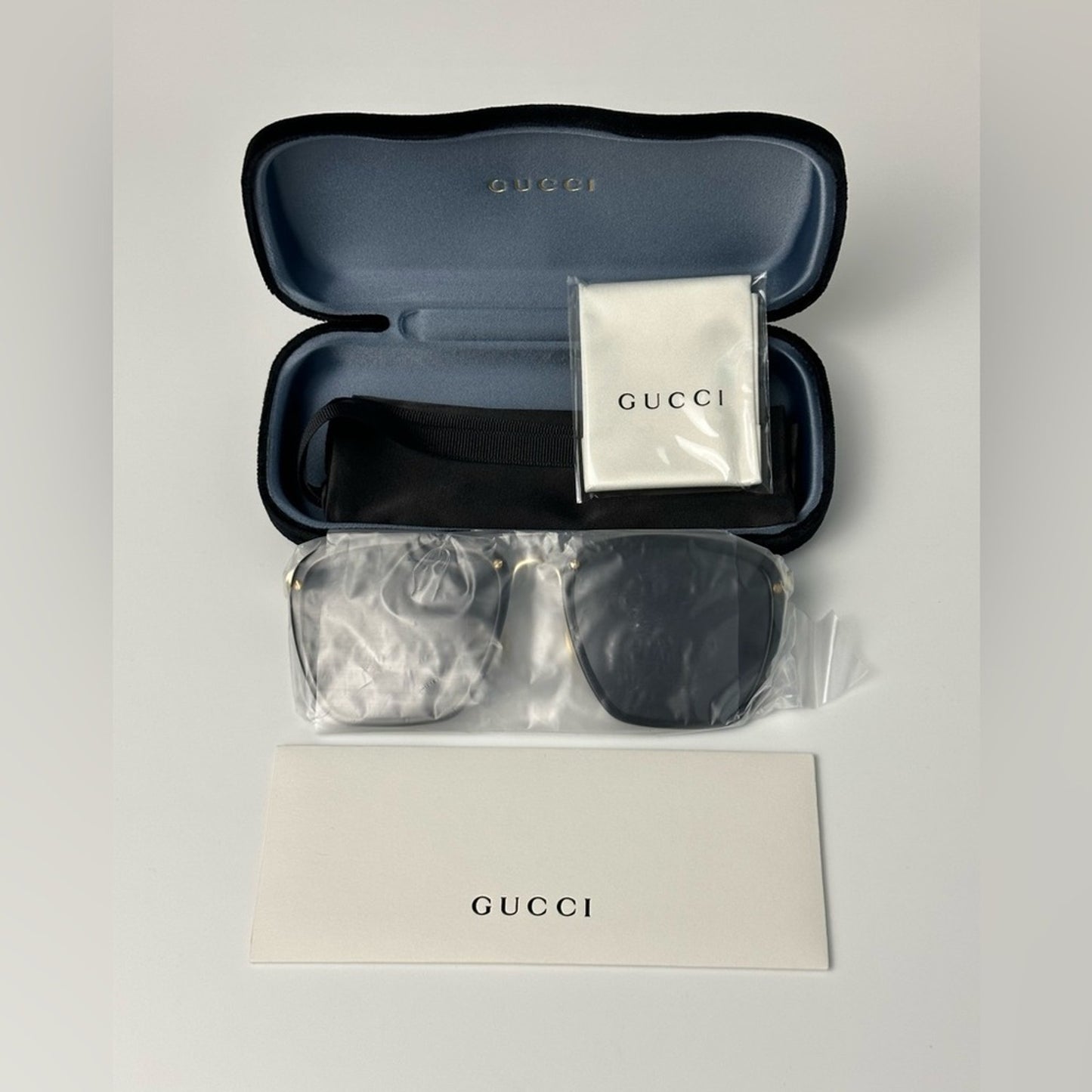 Gucci Sunglasses GG0673S 001 Black Gold Grey Unisex