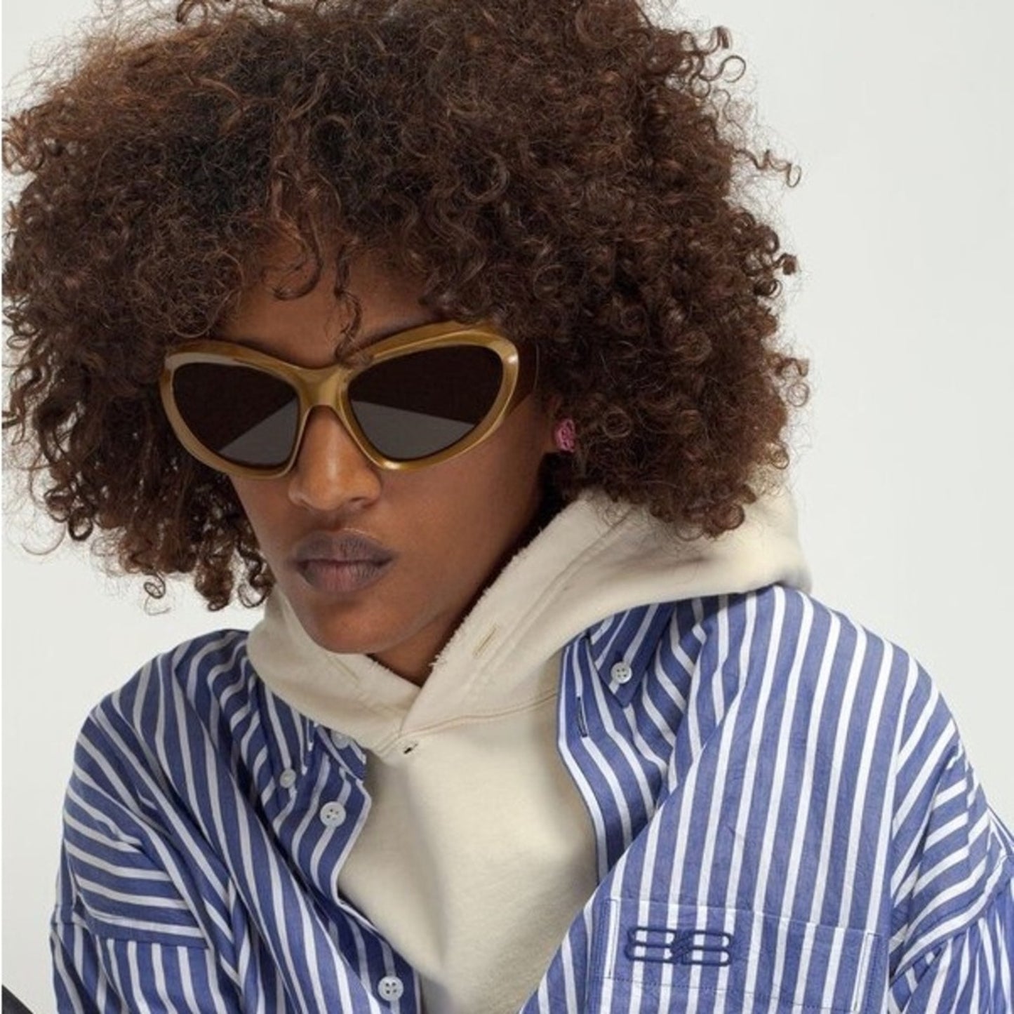 BALENCIAGA Sunglasses BB0228S 004 Gold Brown Unisex
