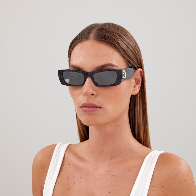 Gucci Sunglasses GG0516S 013 Black Havana / Silver Mirror Women