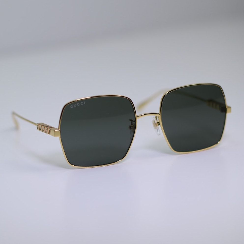 Gucci Sunglasses GG1434S 001 Yellow Gold Grey Women