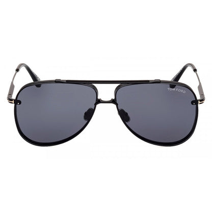 TOM FORD Sunglasses  FT1071 01A Leon Shiny Black/Smoke Grey Men
