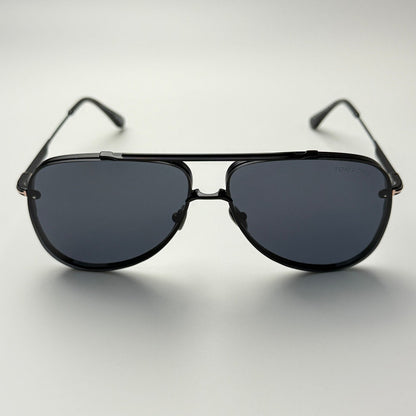 TOM FORD Sunglasses  FT1071 01A Leon Shiny Black/Smoke Grey Men