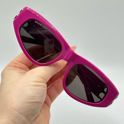 BALENCIAGA Sunglasses BB0095S 017 Fuchsia/Silver/Grey Unisex