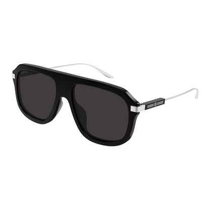 Gucci Sunglasses GG1309S 005 Shiny Black Grey Shield Men