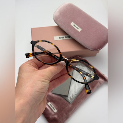 MIU MIU Eyeglasses MU04ZS VAU08N Honey Havana/Clear Blue Light Filter