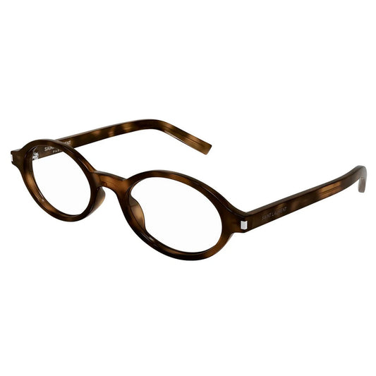 Saint Laurent SL751 JEANNE OPT 003 Shiny Havana/Clear Blue Light Block Eyeglasses