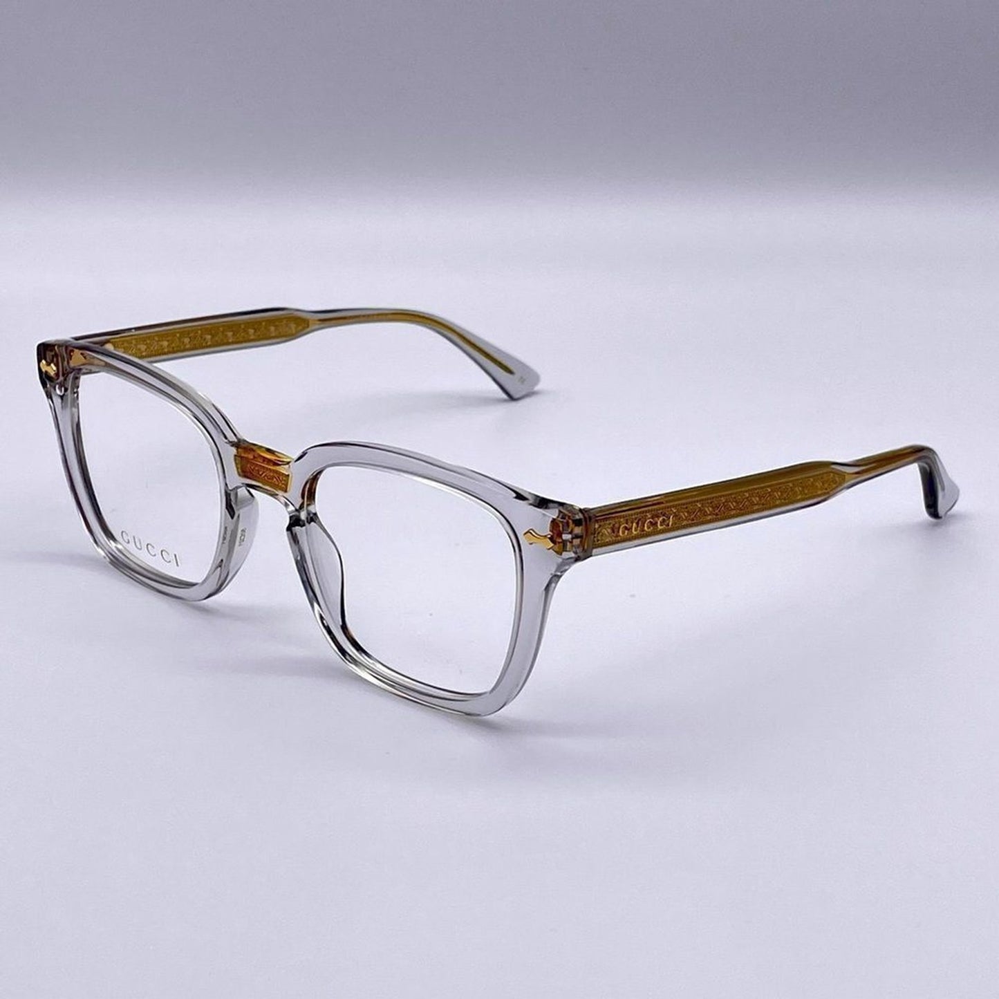 Gucci Eyeglasses GG0184O 005 Grey/Grey Transparent Unisex