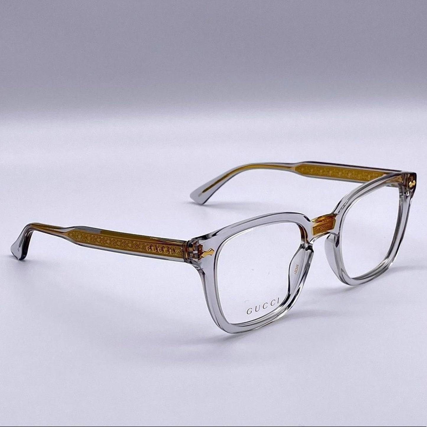 Gucci Eyeglasses GG0184O 005 Grey/Grey Transparent Unisex