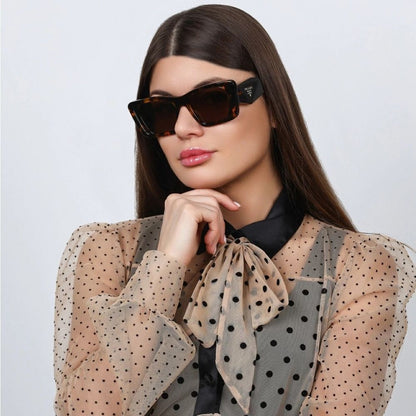 Prada Sunglasses PR08YS 01V8C1 Havana Honey/Dark Brown Women