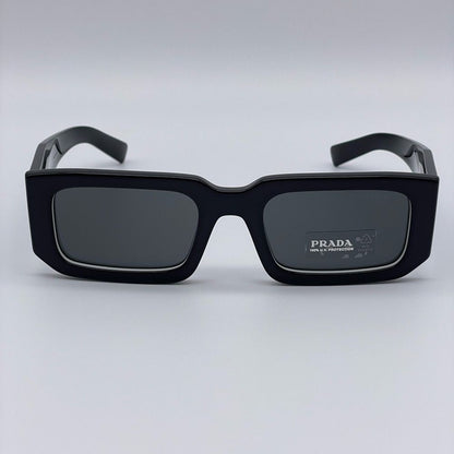 Prada Sunglasses PR06YSF 09Q5S0 Black White/Dark Grey Unisex
