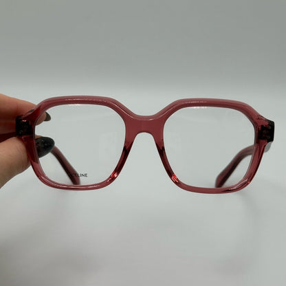 Celine Eyeglasses CL50096I 52074 Shiny Transparent Terracotta Women
