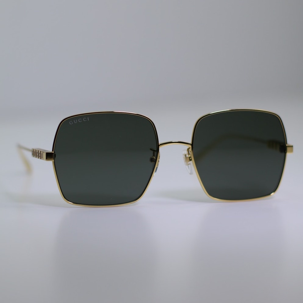 Gucci Sunglasses GG1434S 001 Yellow Gold Grey Women