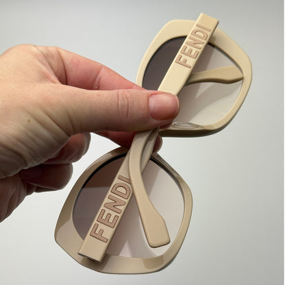 Fendi Sunglasses FE40112I 57F Shiny Beige/Brown Gradient Women