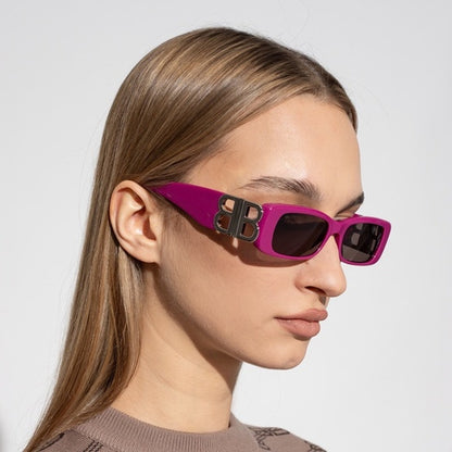 BALENCIAGA Sunglasses BB0096S 016 Fuchsia/Silver/Grey Unisex