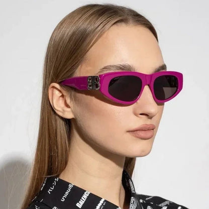 BALENCIAGA Sunglasses BB0095S 017 Fuchsia/Silver/Grey Unisex