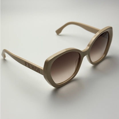 Fendi Sunglasses FE40112I 57F Shiny Beige/Brown Gradient Women