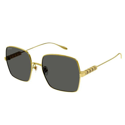 Gucci Sunglasses GG1434S 001 Yellow Gold Grey Women