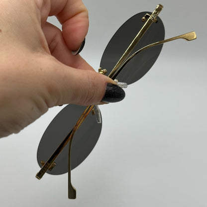Fendi Sunglasses First Crystal Rimless FE4075US 30A Gold Shiny Grey Unisex